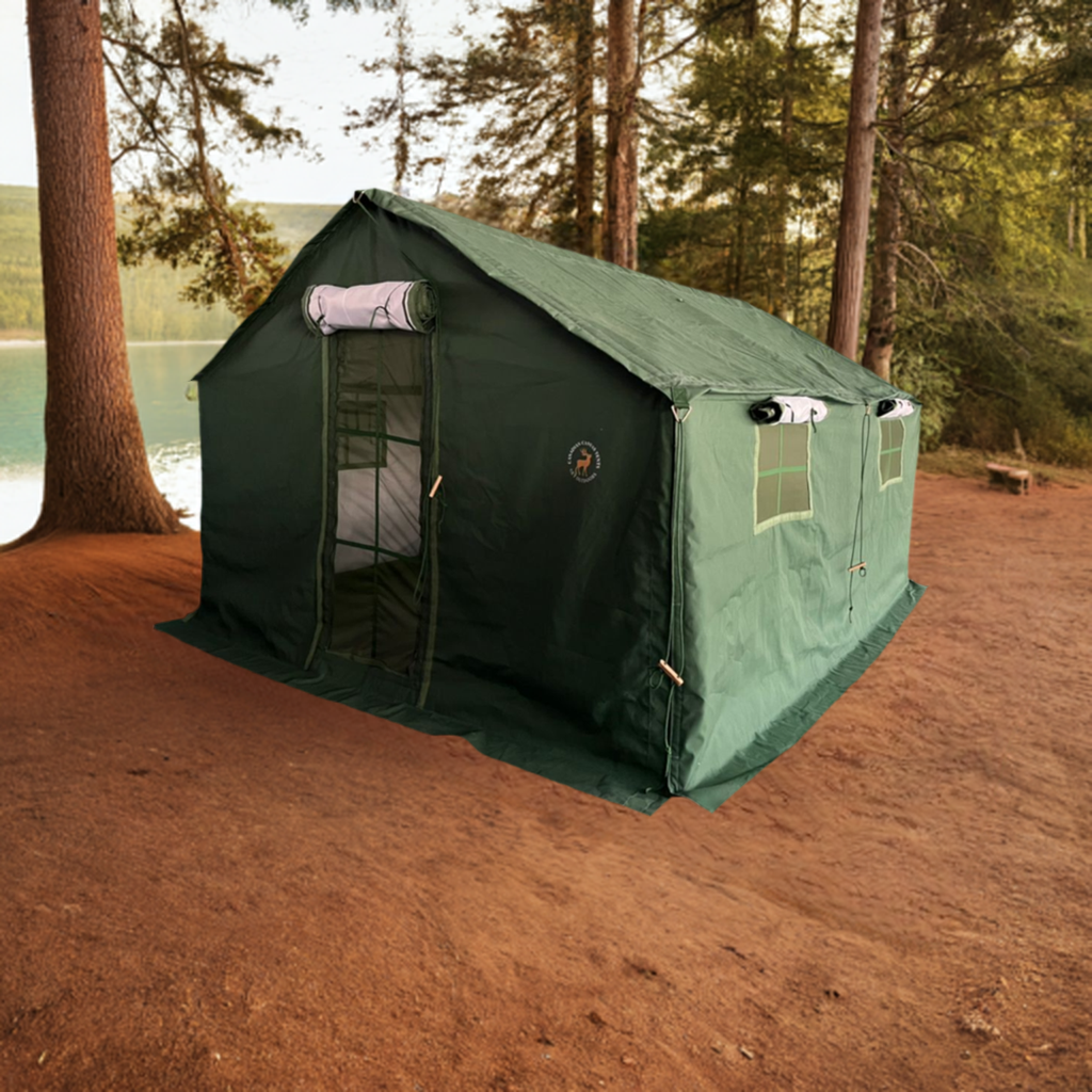 3 x 4 m Canvas Tent Round Pole (9ft x 13ft)