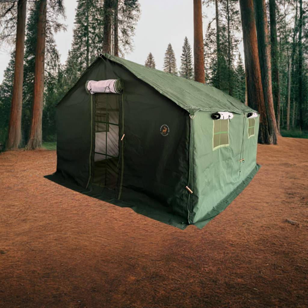 3 x 4 m Canvas Tent Round Pole (9ft x 13ft)