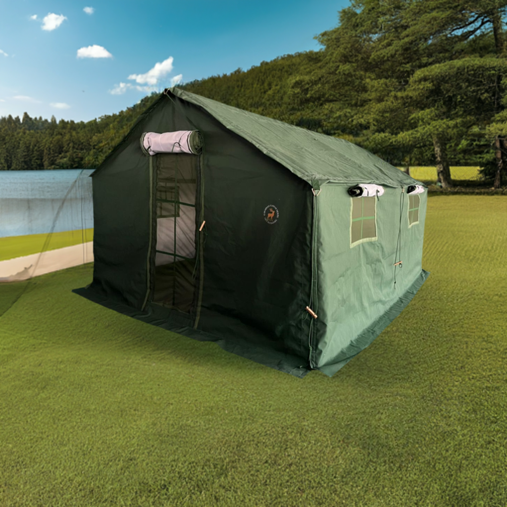 3 x 4 m Canvas Tent Round Pole (9ft x 13ft)