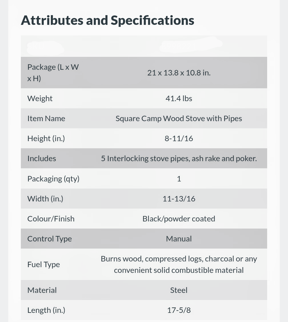 Wood Burning Camp Stove