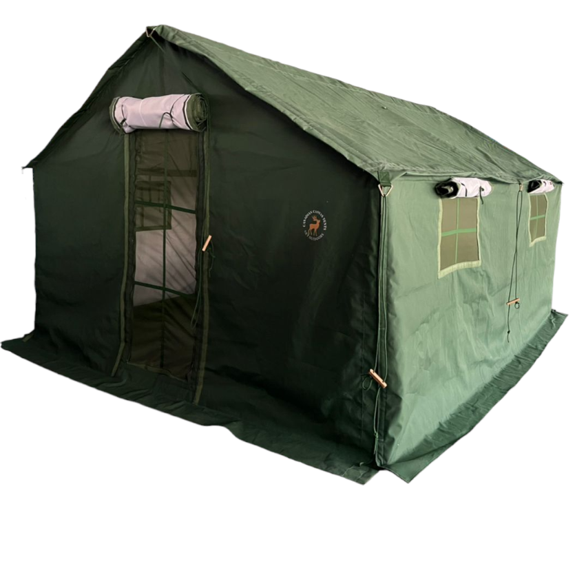 3 x 4 m Canvas Tent Round Pole (9ft x 13ft)
